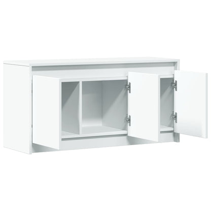 Tv-Meubel Met Led 100X34X50 Cm Bewerkt Hout Wit