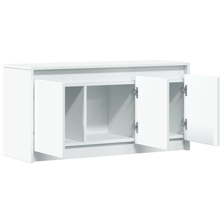 Tv-Meubel Met Led 100X34X50 Cm Bewerkt Hout Wit