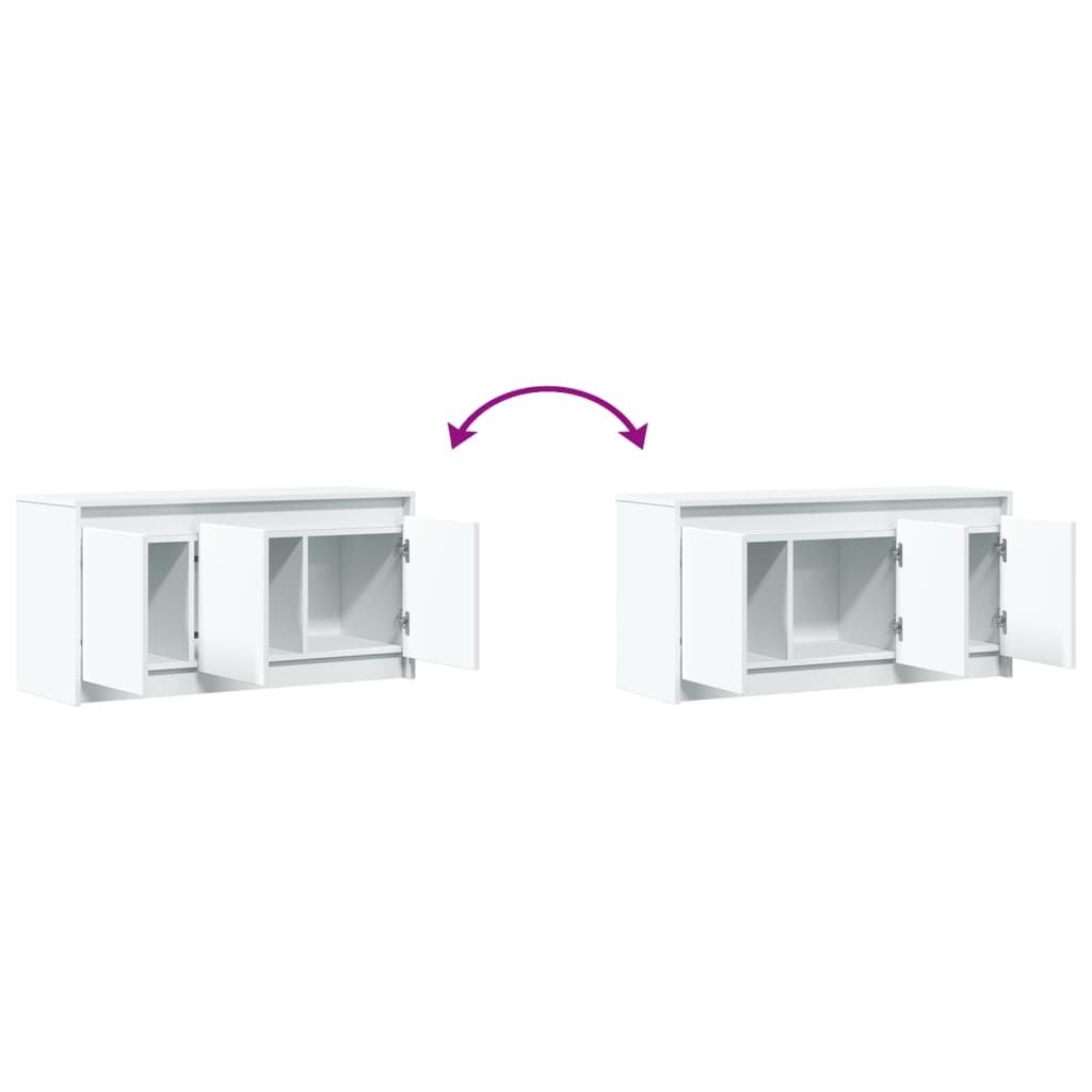 Tv-Meubel Met Led 100X34X50 Cm Bewerkt Hout Wit