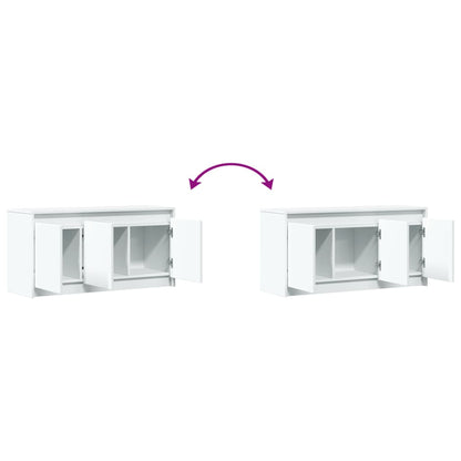 Tv-Meubel Met Led 100X34X50 Cm Bewerkt Hout Wit