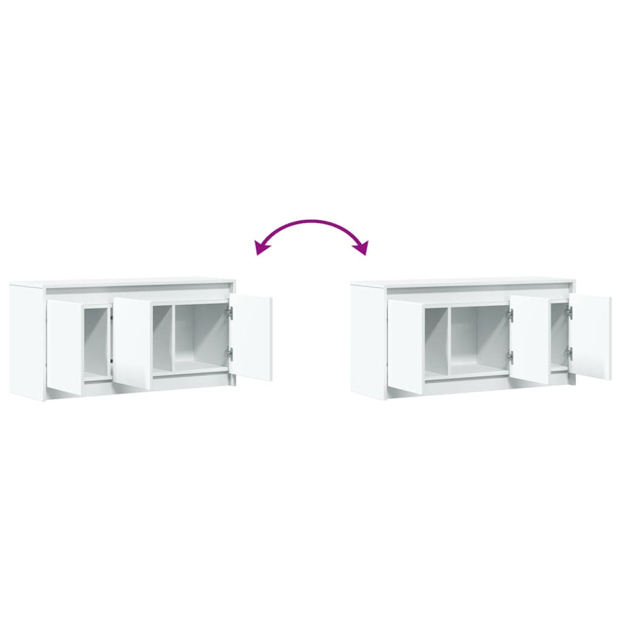 Tv-Meubel Met Led 100X34X50 Cm Bewerkt Hout Wit