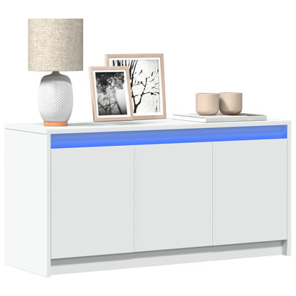 Tv-Meubel Met Led 100X34X50 Cm Bewerkt Hout Wit