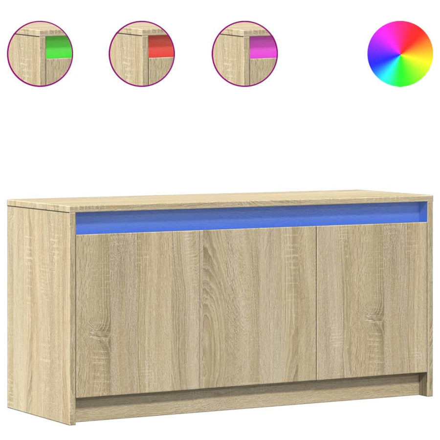 Tv-Meubel Met Led 100X34X50 Cm Bewerkt Hout Kleurig Sonoma eiken