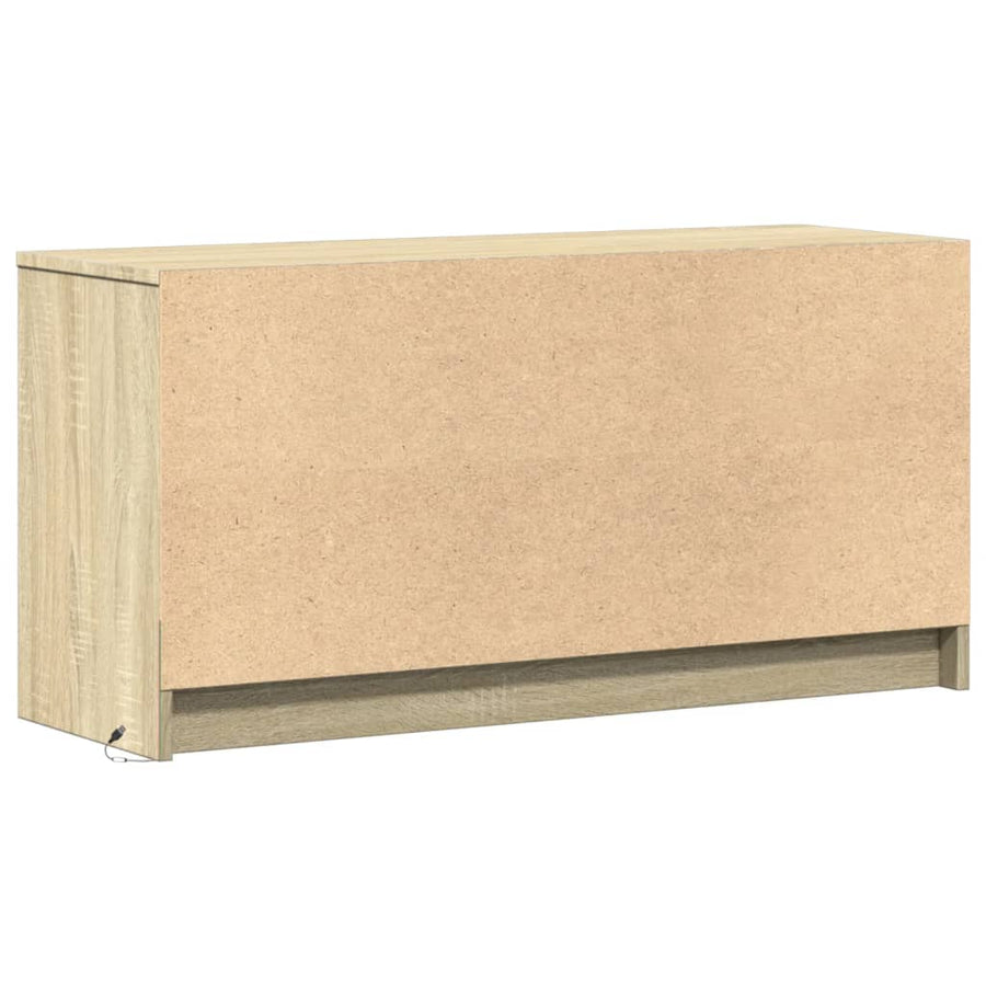 Tv-Meubel Met Led 100X34X50 Cm Bewerkt Hout Kleurig Sonoma eiken