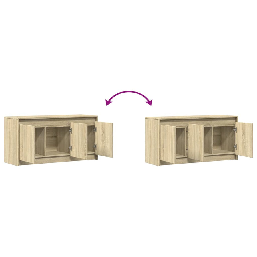Tv-Meubel Met Led 100X34X50 Cm Bewerkt Hout Kleurig Sonoma eiken
