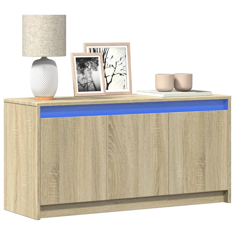 Tv-Meubel Met Led 100X34X50 Cm Bewerkt Hout Kleurig Sonoma eiken