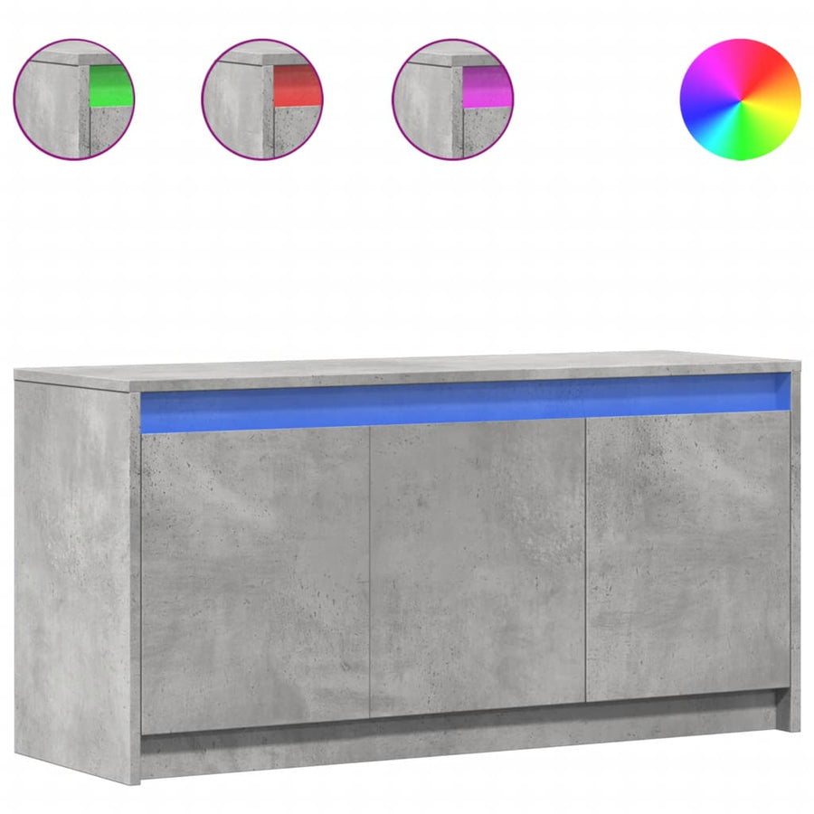 Tv-Meubel Met Led 100X34X50 Cm Bewerkt Hout Betongrijs