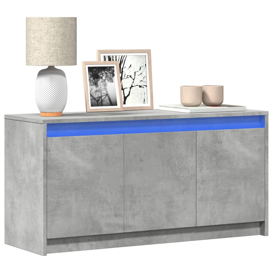 Tv-Meubel Met Led 100X34X50 Cm Bewerkt Hout Betongrijs
