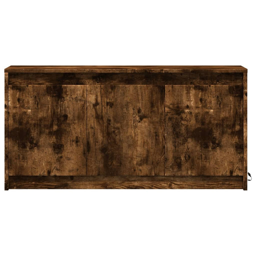 Tv-meubel met LED 100x34x50 cm bewerkt hout gerookt eikenkleur