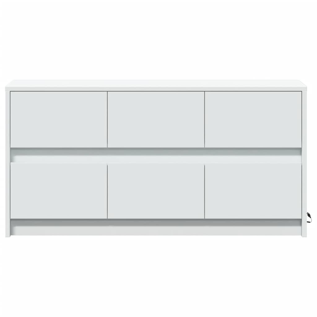 Tv-meubel met LED 100x34x50 cm bewerkt hout wit
