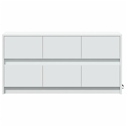 Tv-meubel met LED 100x34x50 cm bewerkt hout wit