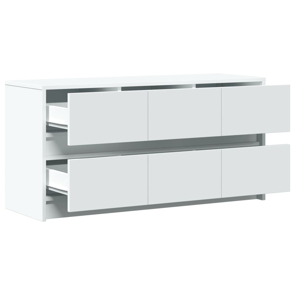 Tv-meubel met LED 100x34x50 cm bewerkt hout wit