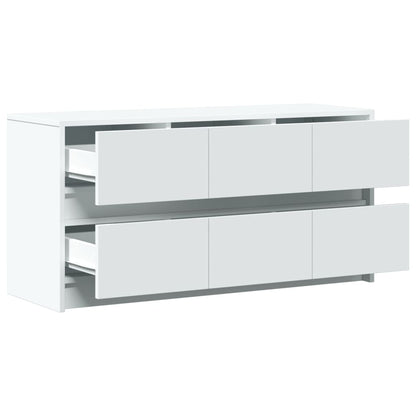 Tv-meubel met LED 100x34x50 cm bewerkt hout wit