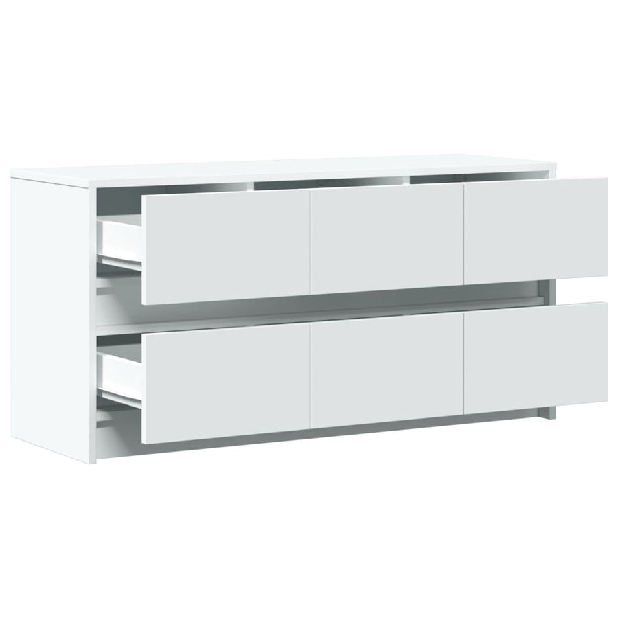 Tv-meubel met LED 100x34x50 cm bewerkt hout wit