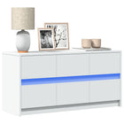 TV cabinet with LED 100x34x50 cm engineered wood white