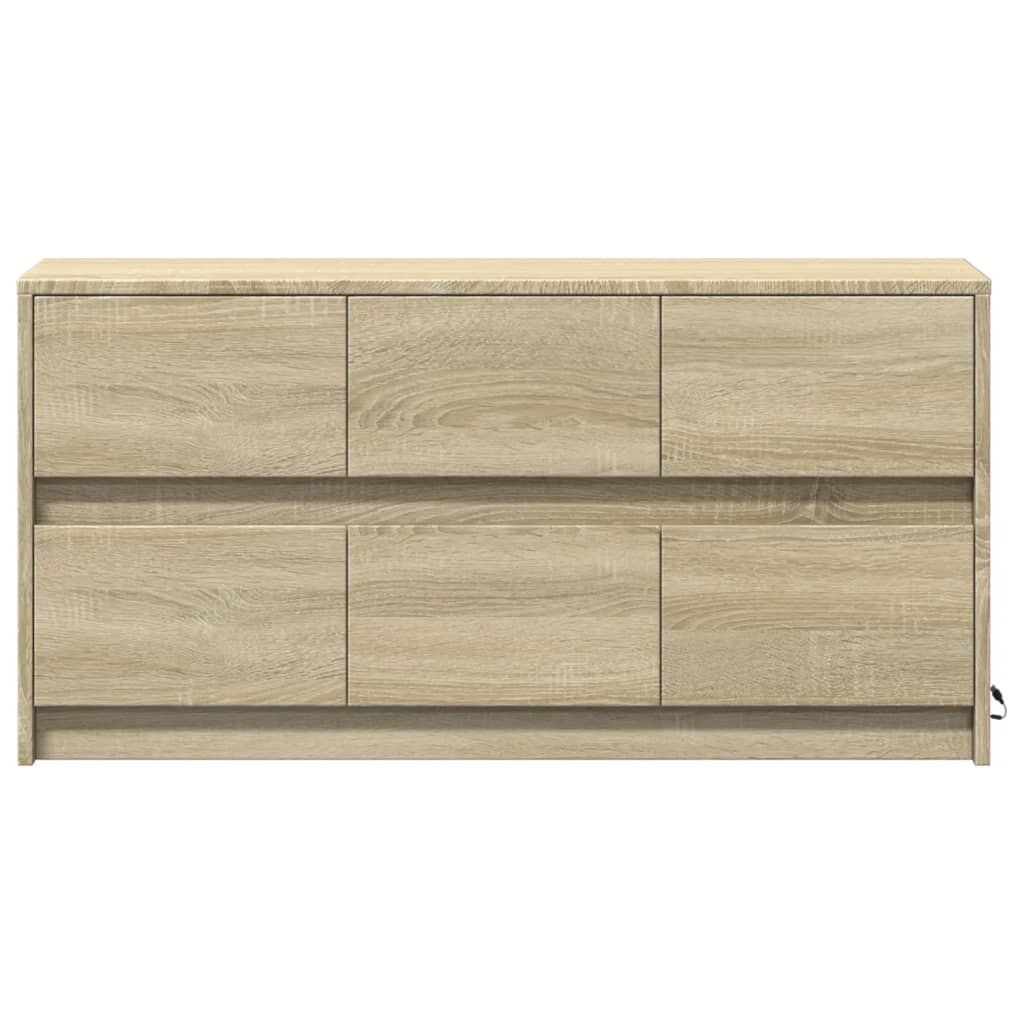 Tv-meubel met LED 100x34x50 cm bewerkt hout sonoma eikenkleurig