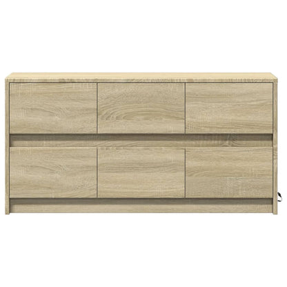 Tv-meubel met LED 100x34x50 cm bewerkt hout sonoma eikenkleurig