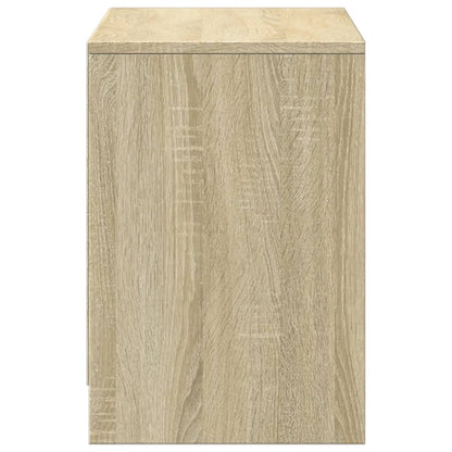 Tv-meubel met LED 100x34x50 cm bewerkt hout sonoma eikenkleurig
