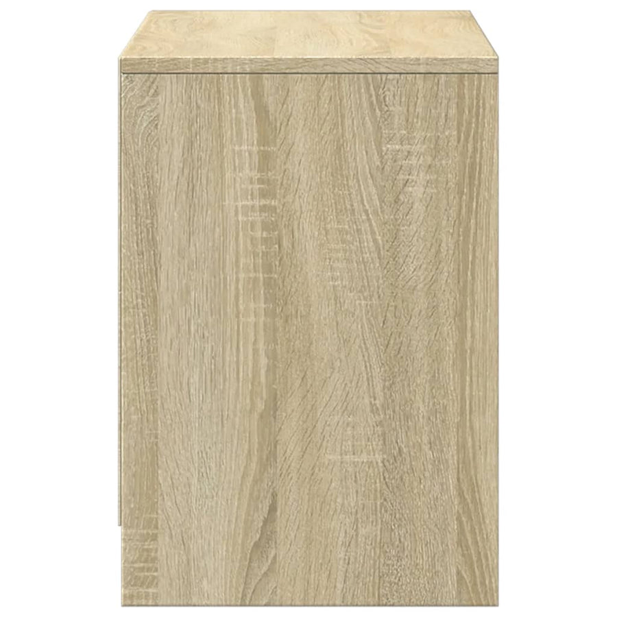 Tv-meubel met LED 100x34x50 cm bewerkt hout sonoma eikenkleurig