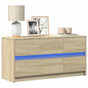 Tv-meubel 100x34x50 cm bewerkt hout sonoma eiken led
