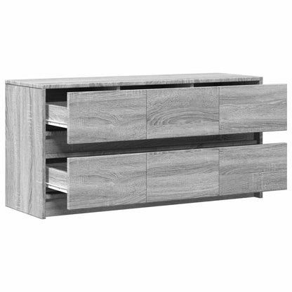 Tv-meubel met LED 100x34x50 cm bewerkt hout grijs sonoma eiken
