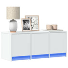 TV Cabinet with LED 97x34x40 cm Engineered Wood White