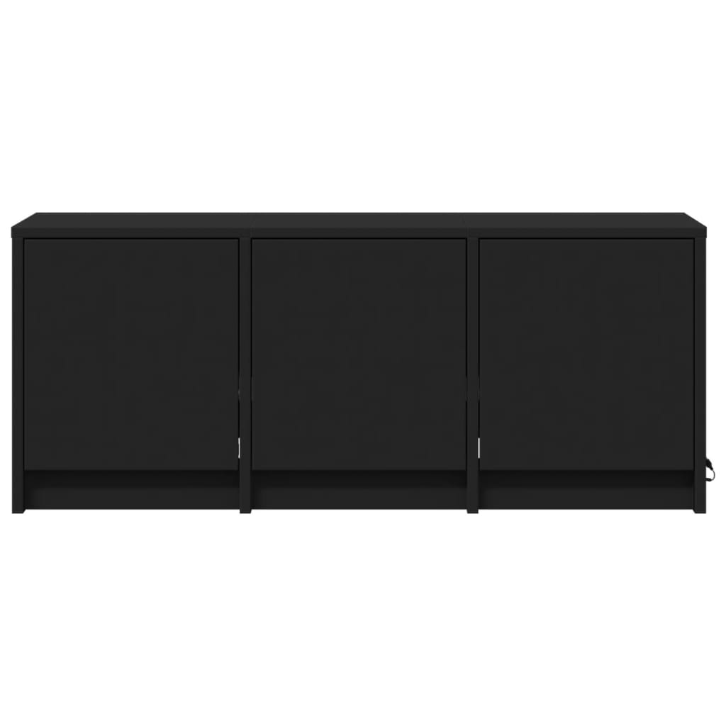 Tv-meubel met LED 97x34x40 cm bewerkt hout zwart