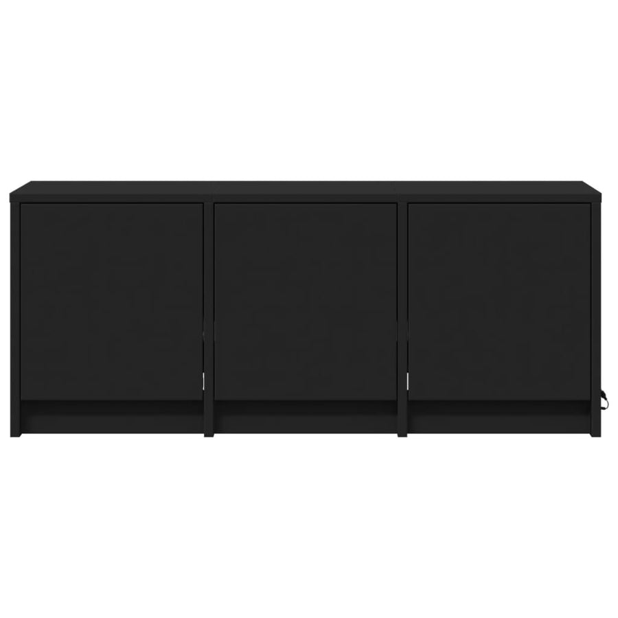 Tv-meubel met LED 97x34x40 cm bewerkt hout zwart