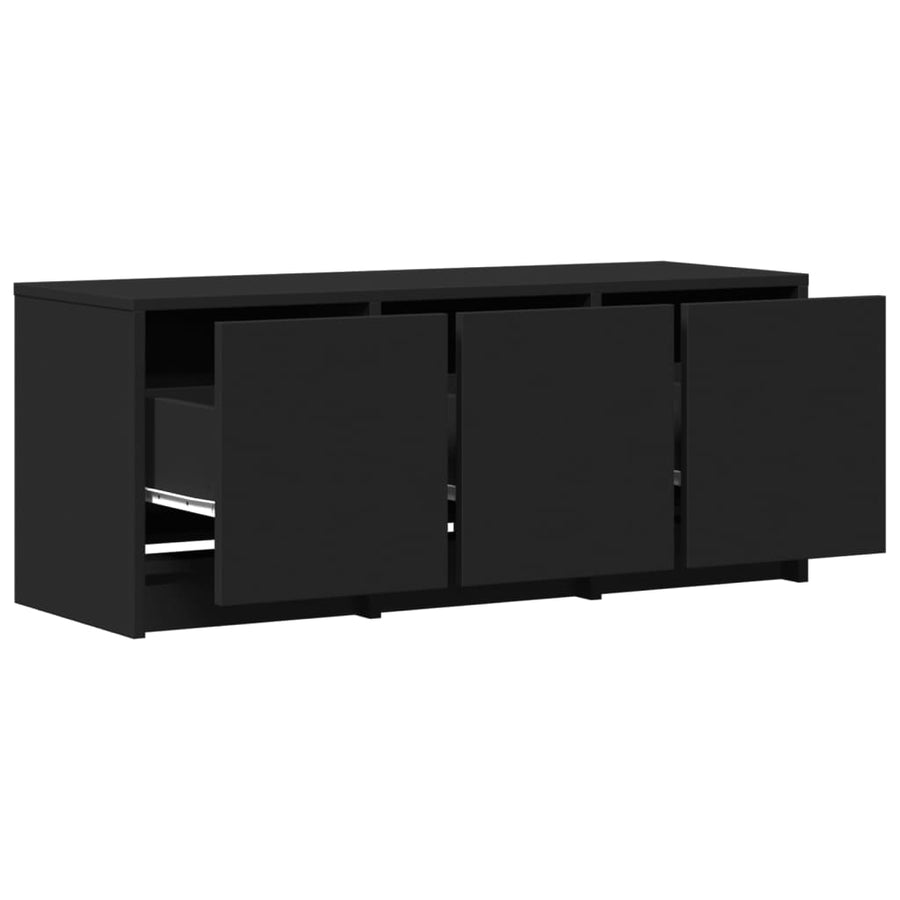 Tv-meubel met LED 97x34x40 cm bewerkt hout zwart
