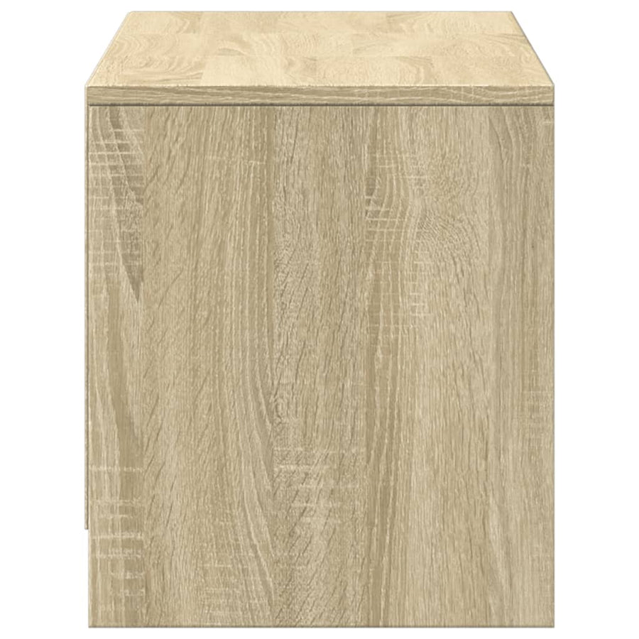Tv-meubel met LED 97x34x40 cm bewerkt hout sonoma eikenkleurig