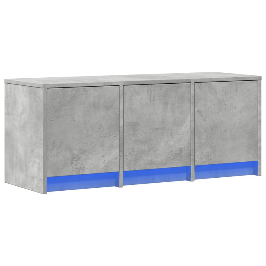Tv-meubel met LED 97x34x40 cm bewerkt hout betongrijs