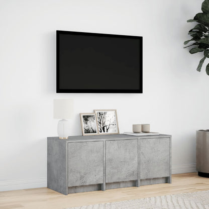Tv-meubel met LED 97x34x40 cm bewerkt hout betongrijs