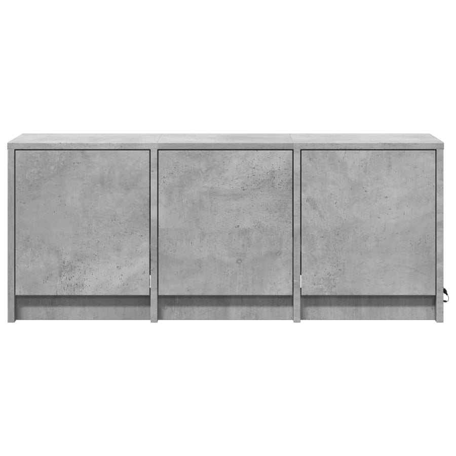 Tv-meubel met LED 97x34x40 cm bewerkt hout betongrijs