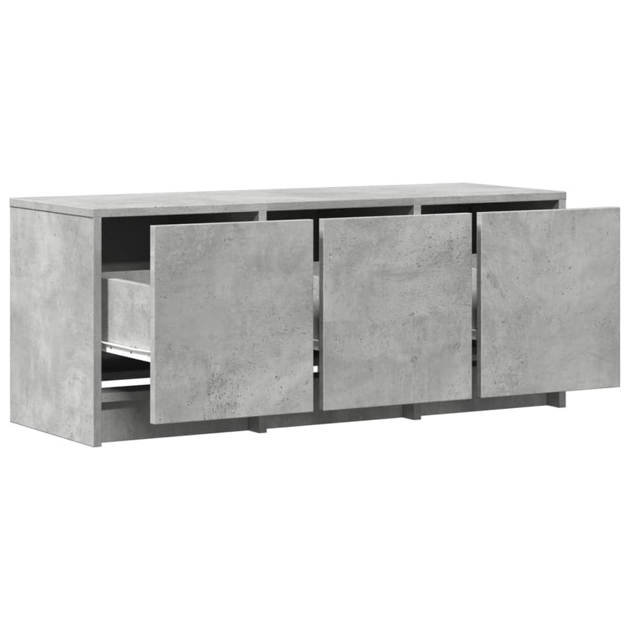 Tv-meubel met LED 97x34x40 cm bewerkt hout betongrijs
