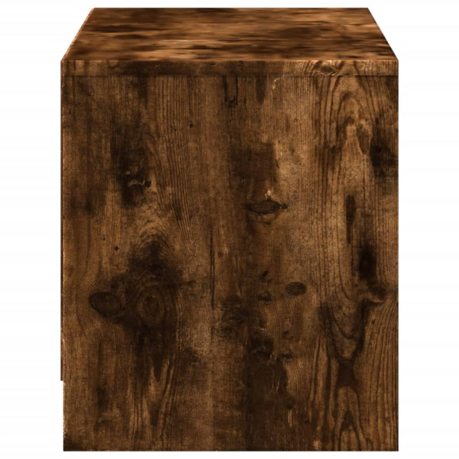 Tv-meubel met LED 97x34x40 cm bewerkt hout gerookt eikenkleur