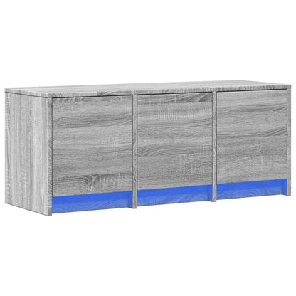 Tv-meubel met LED 97x34x40 cm bewerkt hout grijs sonoma eiken