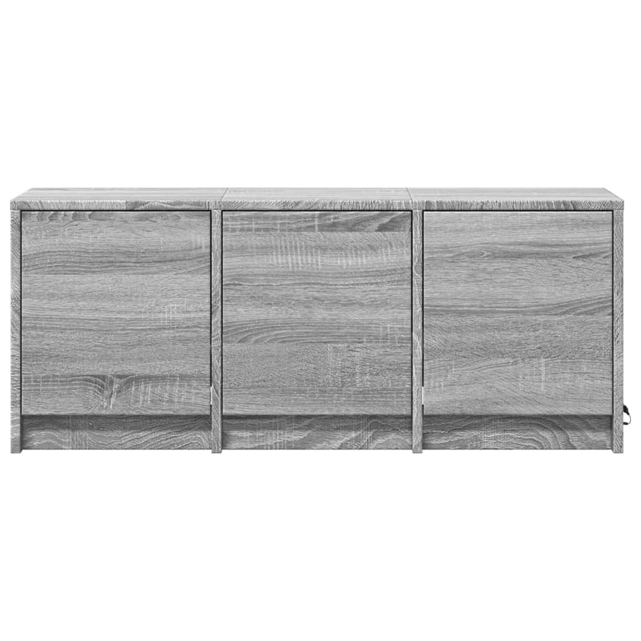 Tv-meubel met LED 97x34x40 cm bewerkt hout grijs sonoma eiken