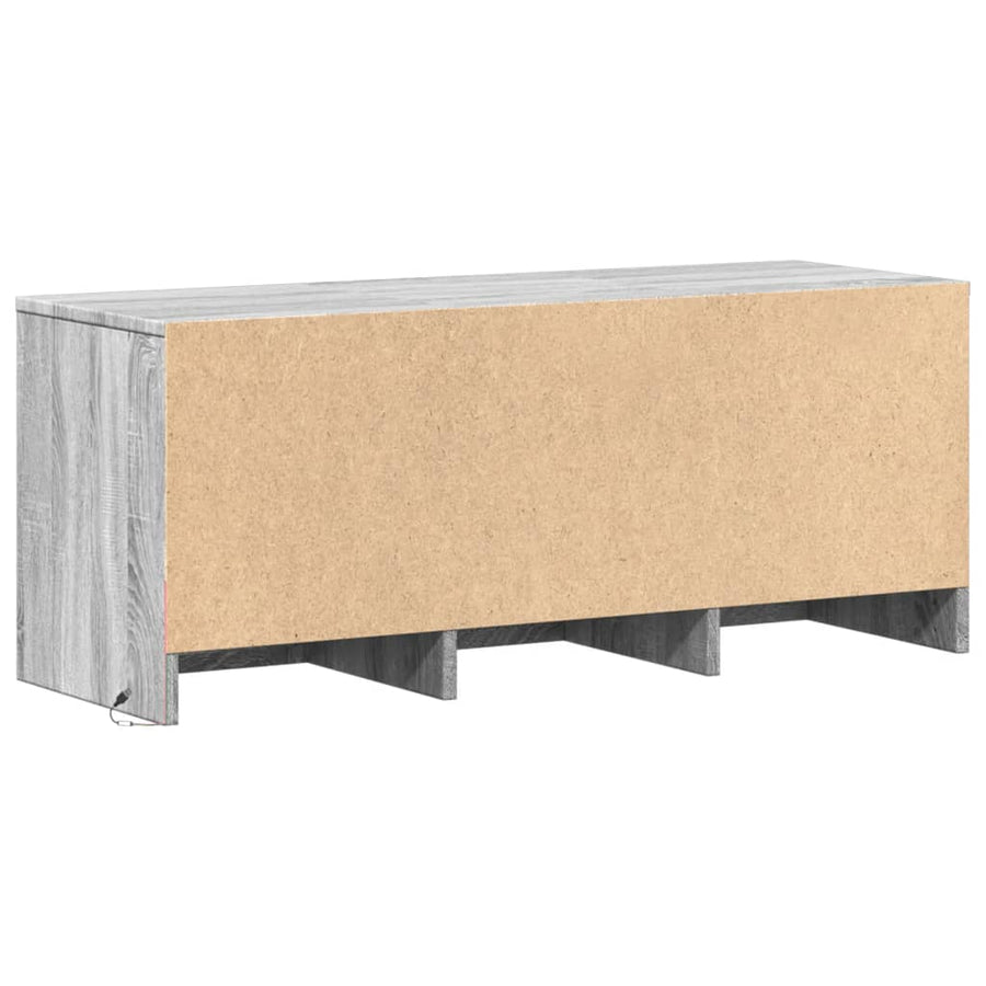 Tv-meubel met LED 97x34x40 cm bewerkt hout grijs sonoma eiken