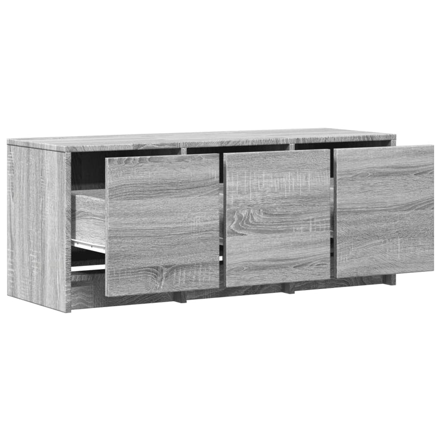 Tv-meubel met LED 97x34x40 cm bewerkt hout grijs sonoma eiken