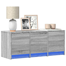 Tv-meubel met LED 97x34x40 cm bewerkt hout grijs sonoma eiken