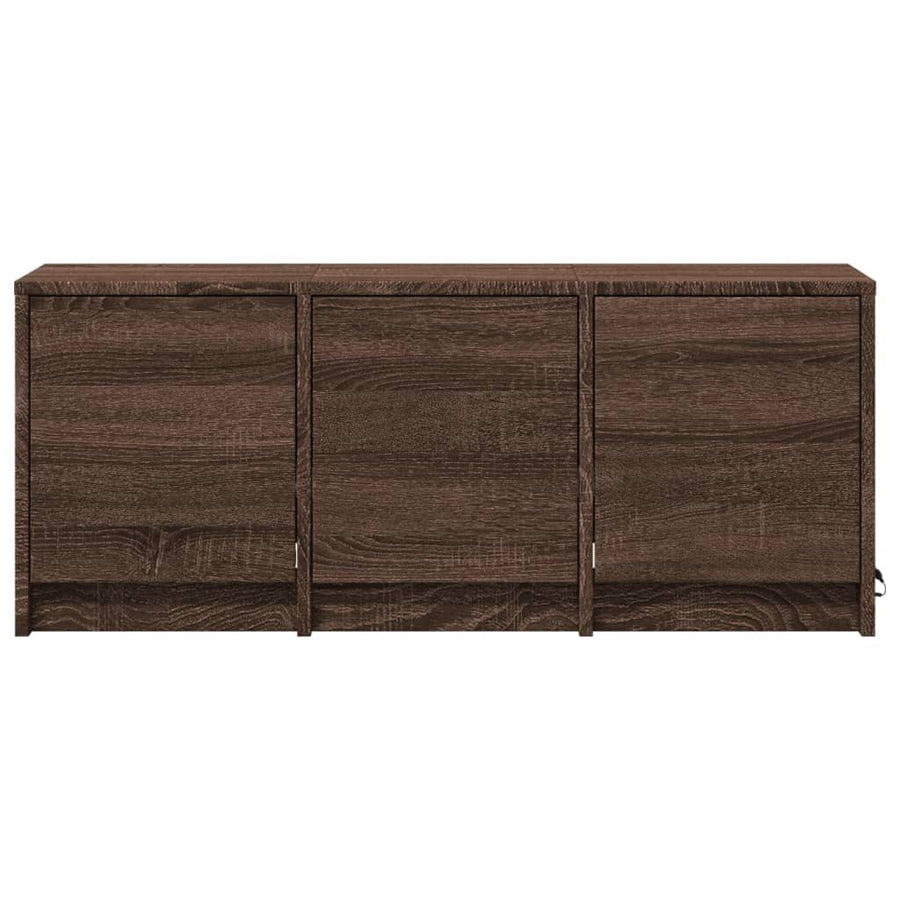 Tv-meubel met LED 97x34x40 cm bewerkt hout bruin eikenkleurig