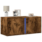 Tv-wandmeubel 80x31x35 cm gerookt eiken led