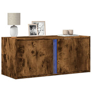 Tv-wandmeubel 80x31x35 cm gerookt eiken led