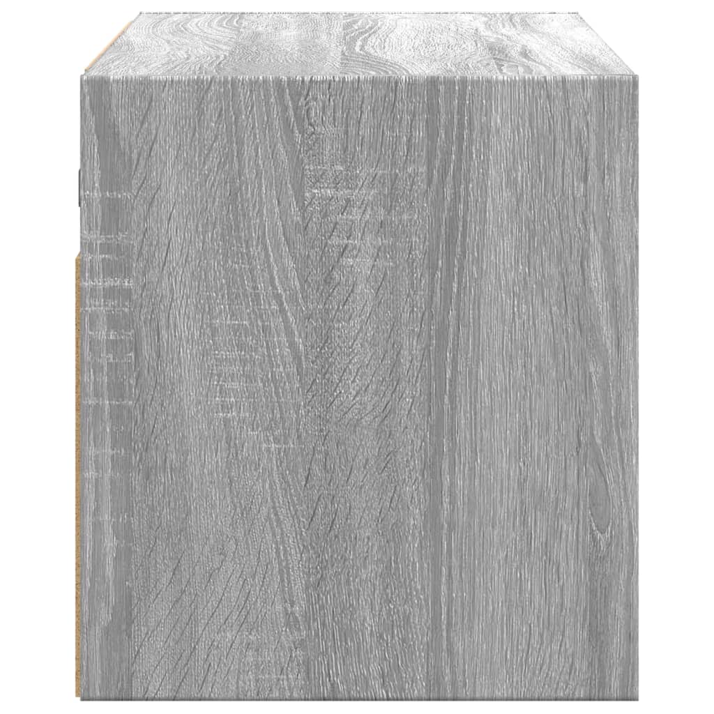 Tv-wandmeubel met LED 80x31x35 cm grijs sonoma eikenkleurig