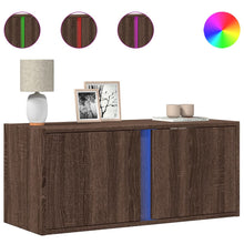 Tv-wandmeubel met LED-verlichting 80x31x35 cm bruin eikenkleur