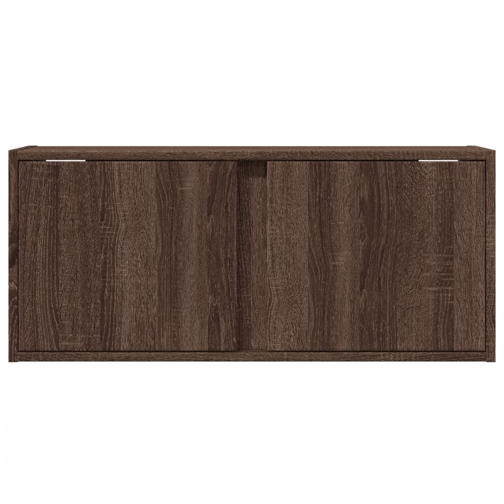 Tv-wandmeubel met LED-verlichting 80x31x35 cm bruin eikenkleur