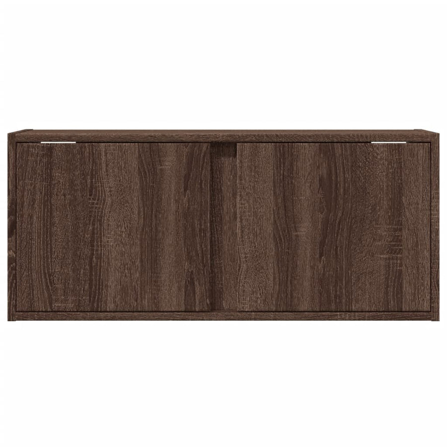 Tv-wandmeubel met LED-verlichting 80x31x35 cm bruin eikenkleur