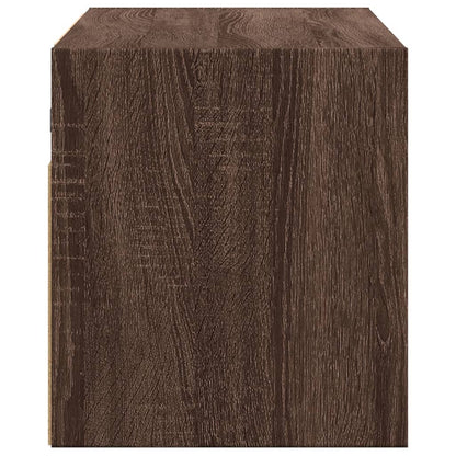 Tv-wandmeubel met LED-verlichting 80x31x35 cm bruin eikenkleur