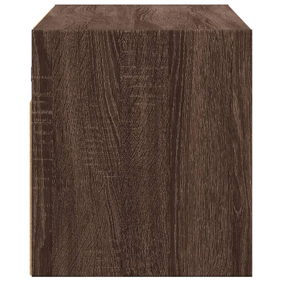 Tv-wandmeubel met LED-verlichting 80x31x35 cm bruin eikenkleur