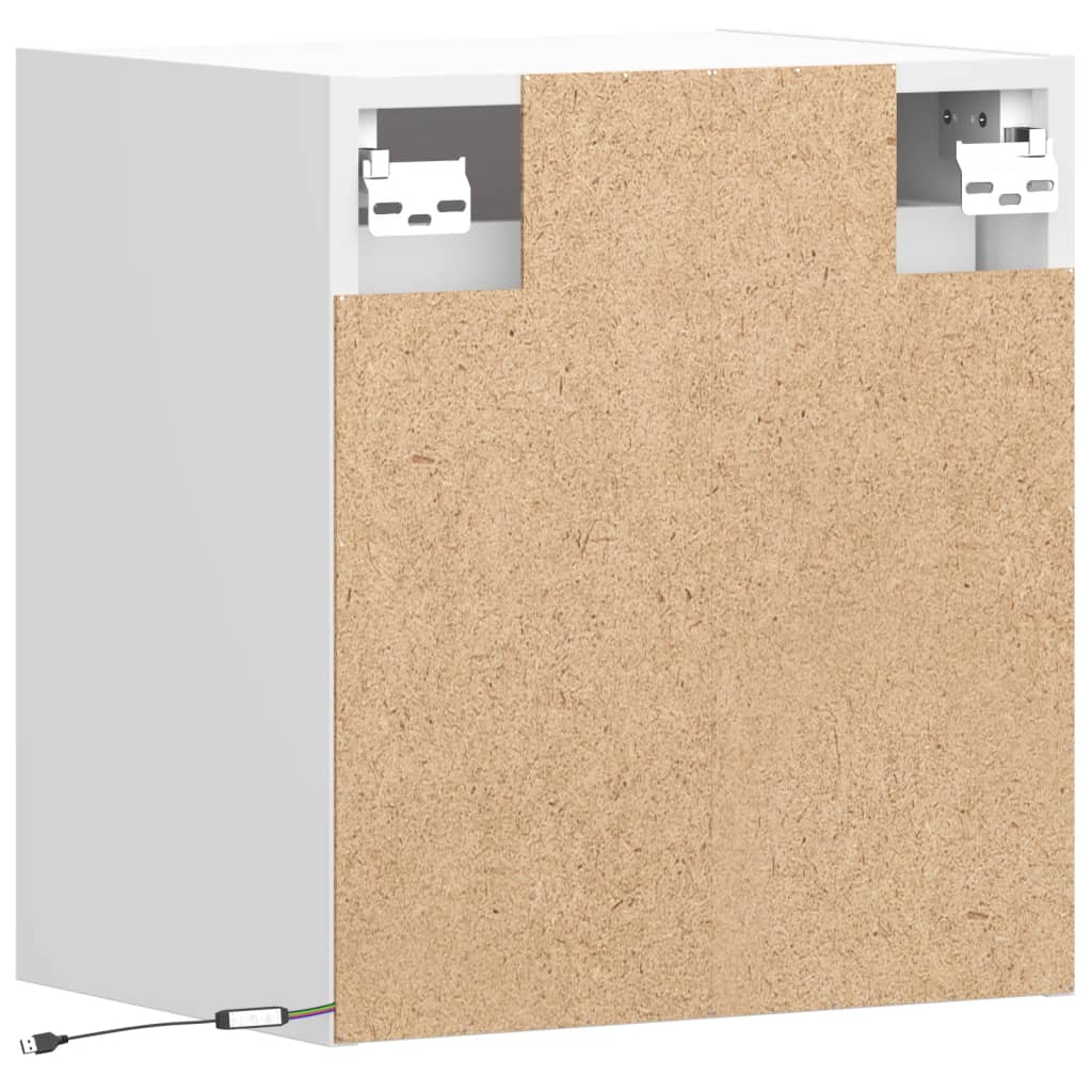 Tv-wandmeubels 2 st met LED-verlichting 41x31x45 cm wit